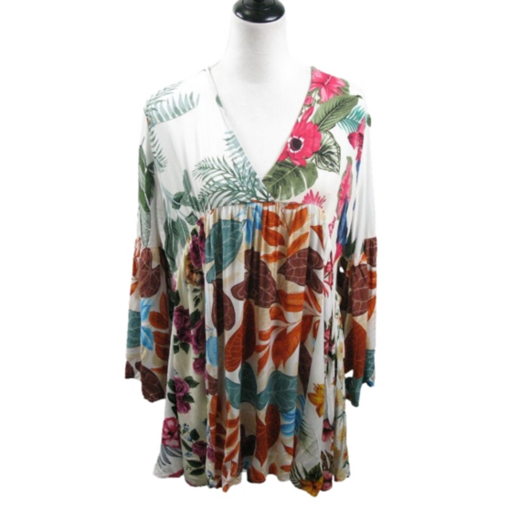 Sacred Threads Tops - Sacred Threads Patchwork Floral Tunic Blouse Size L to XL